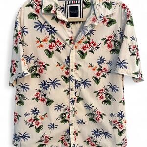 Men's Cactus Man Floral Short Sleeve Button Up - Size XL